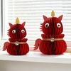 Chinese New Year Horse Figurine Extendable Honeycomb Zodiac Horse Decoration 3D Folding Paper Horse Tabletop Ornament for Spring Festival Home Decor