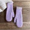 Solid Color Knit Wool Gloves Winter Women's New Velvet Warm Windproof Cold Student Riding Tide