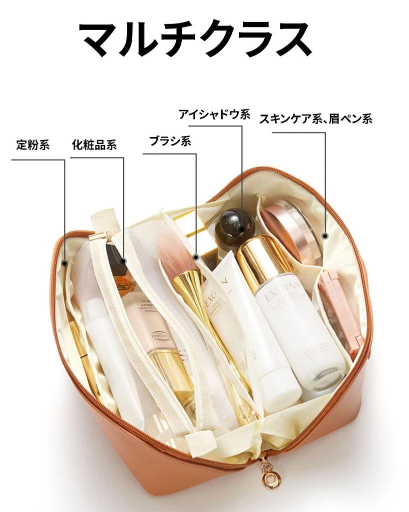 UULANFA Makeup Storage Large Cute and Travel Makeup Day Gift Pouch, Bag, Capacity, Portable, Lightweight, Waterproof, Stylish, Pouch, Mother's (Pink)