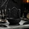 Spooky Party Table Centerpiece Halloween Gothic Cathedral Candy Bowl, 3D Printed Dark Storage Matte Black Desk Organizer Dish, Desktop Snack