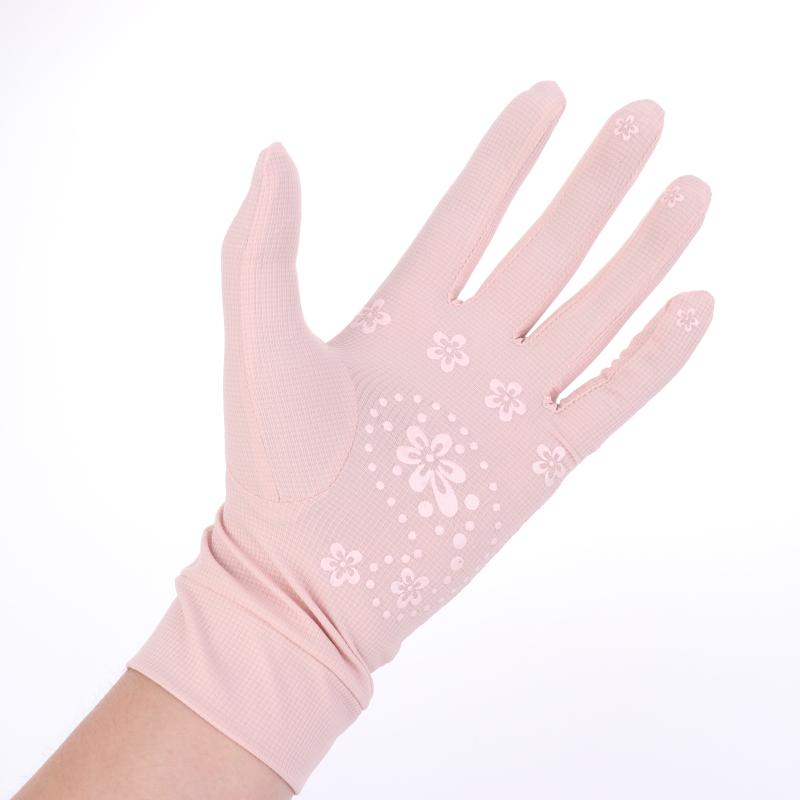 1Pair Sun Protection Gloves Sunscreen Breathable Anti-Uv Cooling Fabric Slip Gloves For Outdoor Cycling Driving