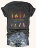 Crayon School Letter Printed Tshirt Round Neck Casual Top for Summer Womens Plus Size Womens Clothing Soft and Fashionable