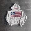BeatStreet Höst Ny Nationalflagga Minimalistisk Design Färgkrock Mönster Herr Huvtröja Harajuku Y2k Lös Dragkedja Bomulls Huvtröja