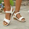 Fashion Casual Wedge Heel Printed Sandals for Women Mix Color Pu Leather Sandalias Woman Summer Wear-Resistant Platform Slippers Mujer