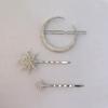New Ancient Silver Color Star Rhinestone Hairpin Vintage Women Hair Clip Moon Star Hair Pins Accessories Wedding Hair Jewelry