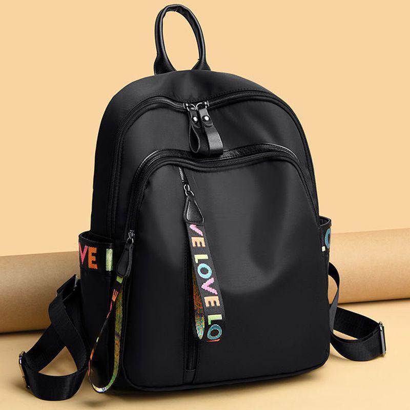 Oxford Cloth Backpack Female 2025 New Large-capacity Two-way Zipper Multi-pocket Fashion Joker Student Bag Lightweight Small Backpack