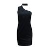 Women Fashion Sexy Nightclub Hot Diamond One-Shoulder  Neck Bag Hip Dress