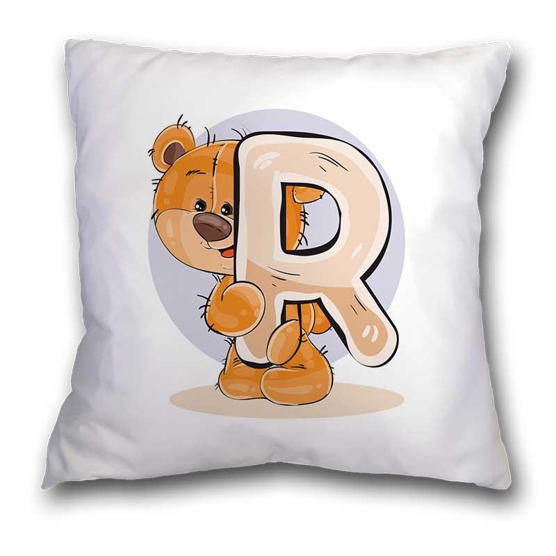 Polyester/Linen Lovely Bear Alphabet Print Cushions Case Cartoon Bears Letters Decor Pillows Case Sofa Livingroom Throw Pillows