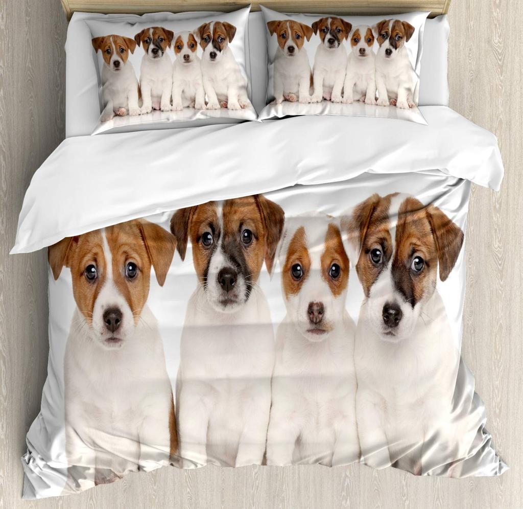 Group Of Dogs Duvet Cover Sets For Kids Teens Boys Girls Lightweight Bedspread Cover Room Decor Family Type Species Bedding Set