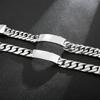 Name Bar ID Bracelet for Men Stainless Steel Cuban Curb Link Chain Customized Logo Engraveable Men's Wrist Bracelets Bangle