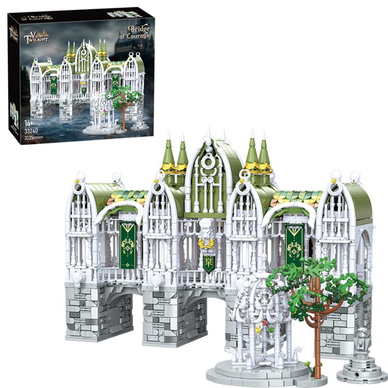 European Elf City Building Blocks Set Nine-in-one Giant Palace Models Bricks Desktop Decoration Diy Toys For Kids Holiday Gifts