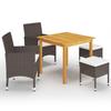 VidaXL 5-Piece Garden Dining Set Table and Patio Dining Chairs Terrace Furniture Dining Furniture 3067686