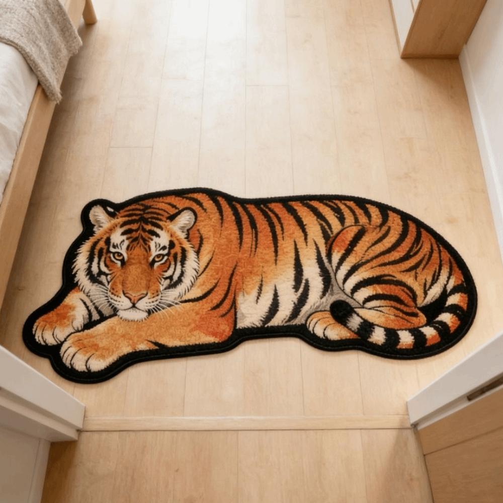 Anti-slip Tiger Carpet Rug 2D Flat Wolf Floor Mat New Lion Doormat  Bedroom Bathroom