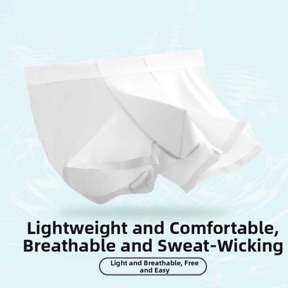 Solid Color Ice Silk Boxers Underpants Underwear for Men Fashion Men Boxer Briefs  Male