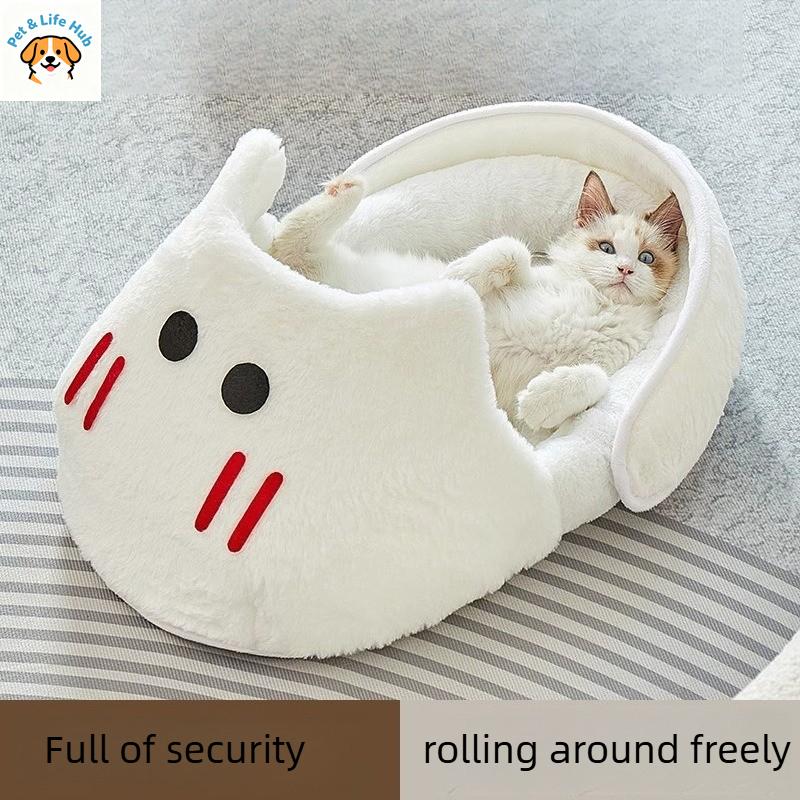 Slippers cat bed dog bed all-season semi-enclosed hamster and rabbit cages winter warm sleeping bag for cats Pet supplies