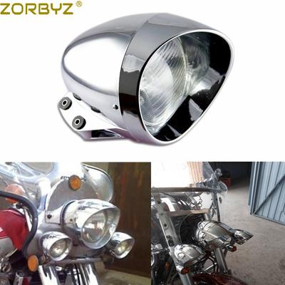 ZORBYZ Motocicletă 6,5 inchi Chrome Bullet Far pentru Harley Cruise Honda Steed Shadow