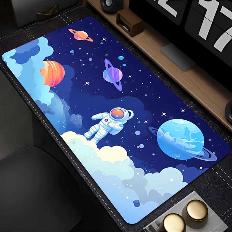 Play Mat Game Mousepad Computer Outer Space Astronauts Mouse Pad Non-Slip Natural Rubber Carpet Cute Desktop Keyboard Pad