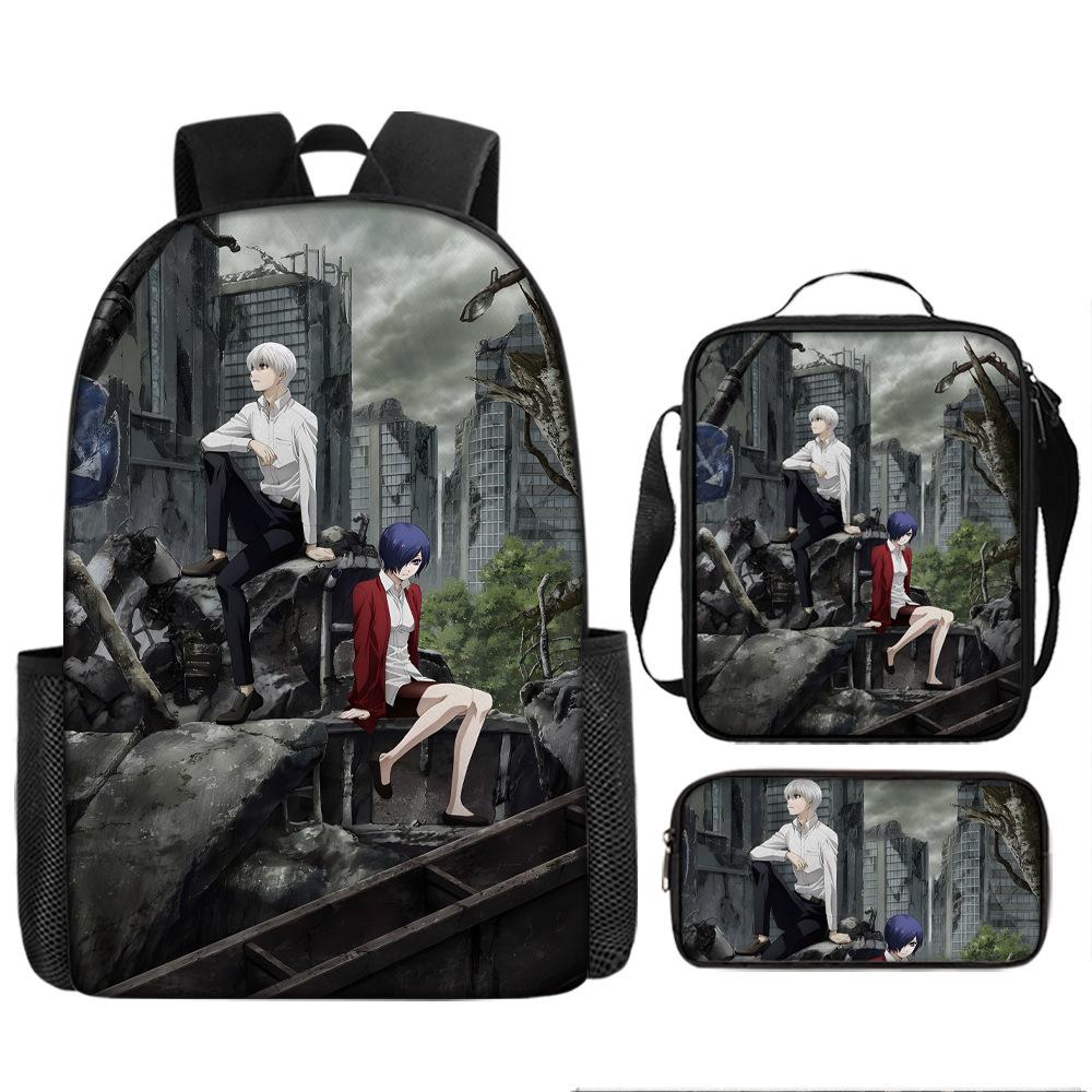 Anime Peripheral Backpack Tokyo Ghoul Food Backpack Kimuken School Bag Computer Bag Tokyo Ghoul Backpack