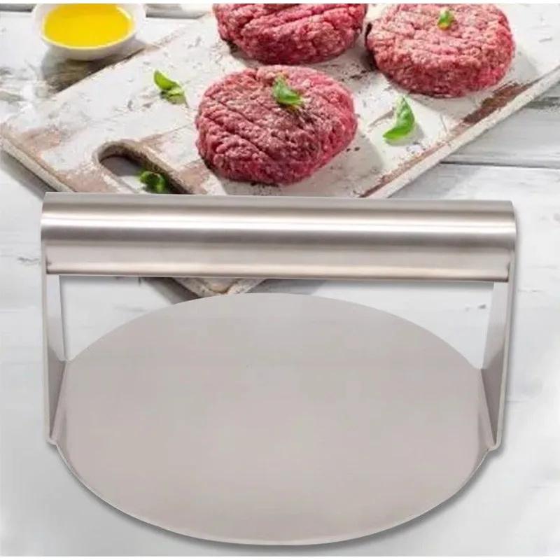 Stainless Steel Smash Burger Press Hamburger Patties Meat Masher Circular Meat Press Mold for Deli Meats Kitchen Accessories