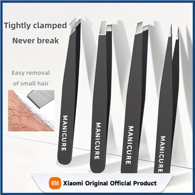 Eyebrow ClipStainless Steel Tweezer Set Ultra-Precise Slant Pointed Flat & Angled Tips for Effortless Eyebrow Shaping Splinter