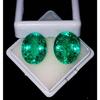 Oval Cut Natural Emerald Zambian Green 14.5 Ct Pair Fabulous Certified Gemstone
