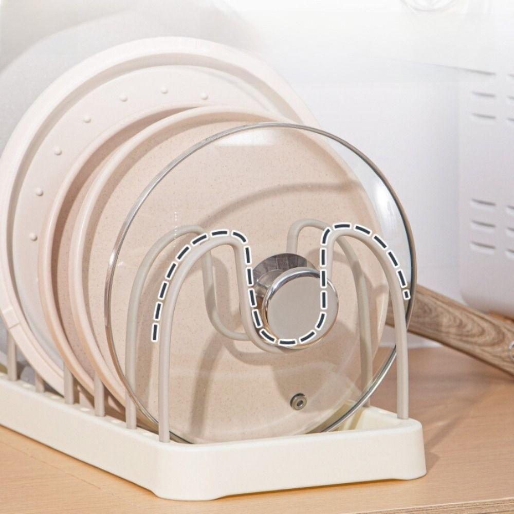 Sturdy Dish Drying Rack Multi-purpose Kitchen Shelf New Pot Lid Holder  Kitchen Storage Organizer