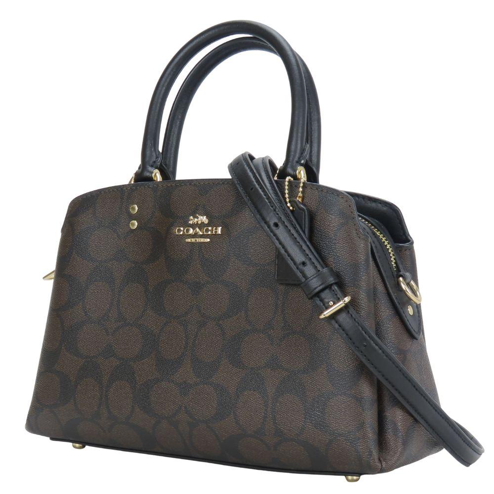 Used COACH Handbag 91494 Signature PVC/leather Dark brown black Shoulder