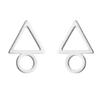 Minimalist Stainless Steel Heart & Sunflower Star Stud Earrings - "I Love You" Gesture