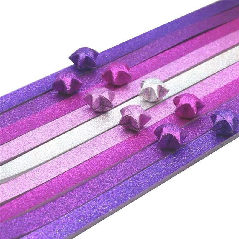 

M-Modern-520 Sheets Glitter Paper Folding Paper Stars Paper Strips Lucky Stars Decoration Folding Paper For Hand Arts фиолетовый