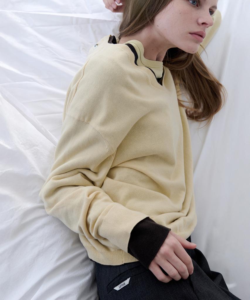 Leuba All-Day Cotton V-Neck Knit - French Butter