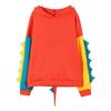 Women's Contrasting Dinosaur Loose Casual Pullover Sweatshirt Sweatshirt