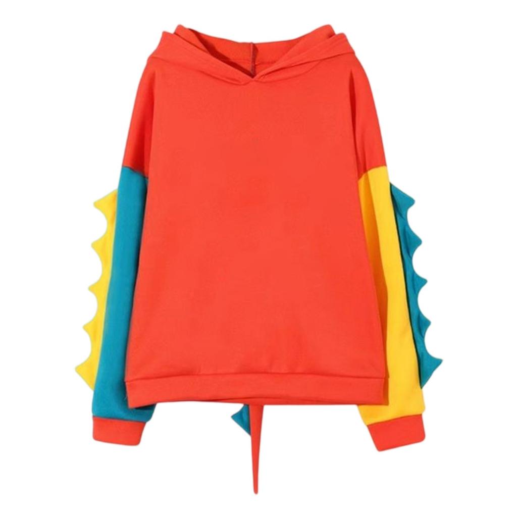 Women's Contrasting Dinosaur Loose Casual Pullover Sweatshirt Sweatshirt