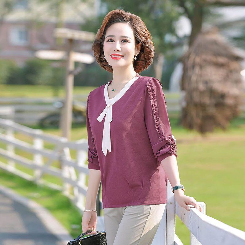 

Женские топы, летняя модная мягкая рубашка для мам, пуловер с короткими рукавами, рубашка для женщин среднего возраста 4XL