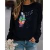 New Winter Fashion Women Clothing Feather Printed Casual Sweatshirt Long Sleeve Tops T-shirt Ladies Round Neck Pullover Sweater