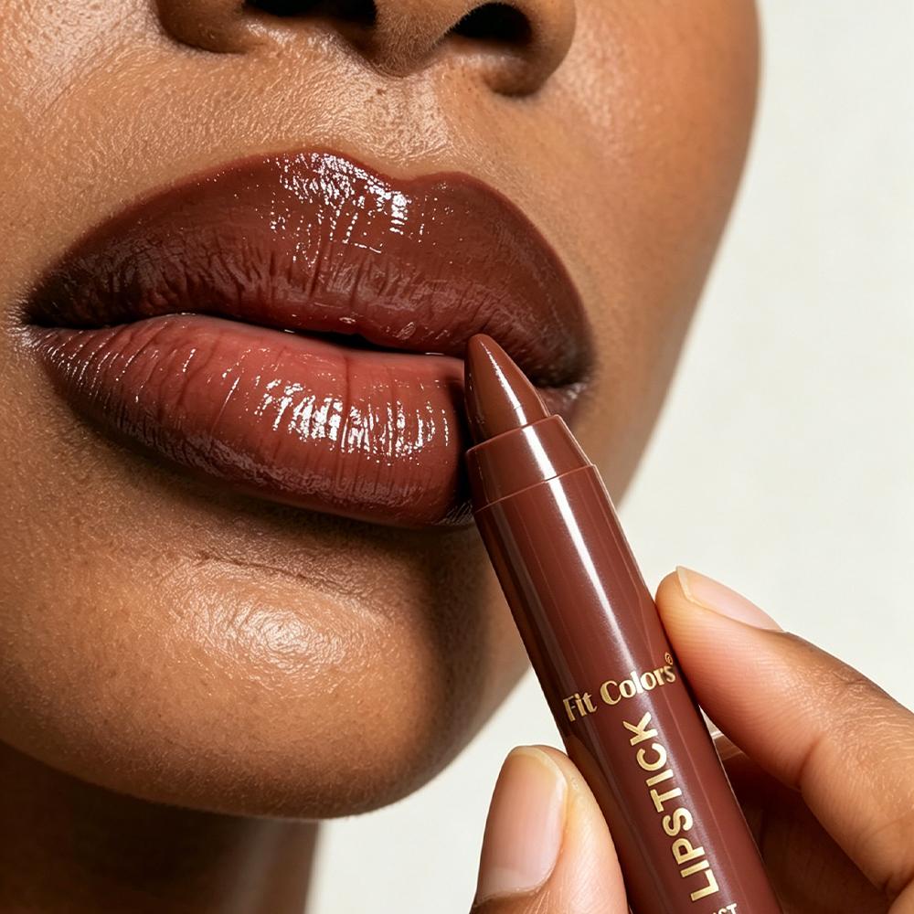 Chocolate Bronze Deep Nude Gloss Lip Crayon Fit Colors Moist Mirror Shine Lip Stick Silky Hydrating 6 Shades Long Wear Daily Night Out Lip Cosmetic