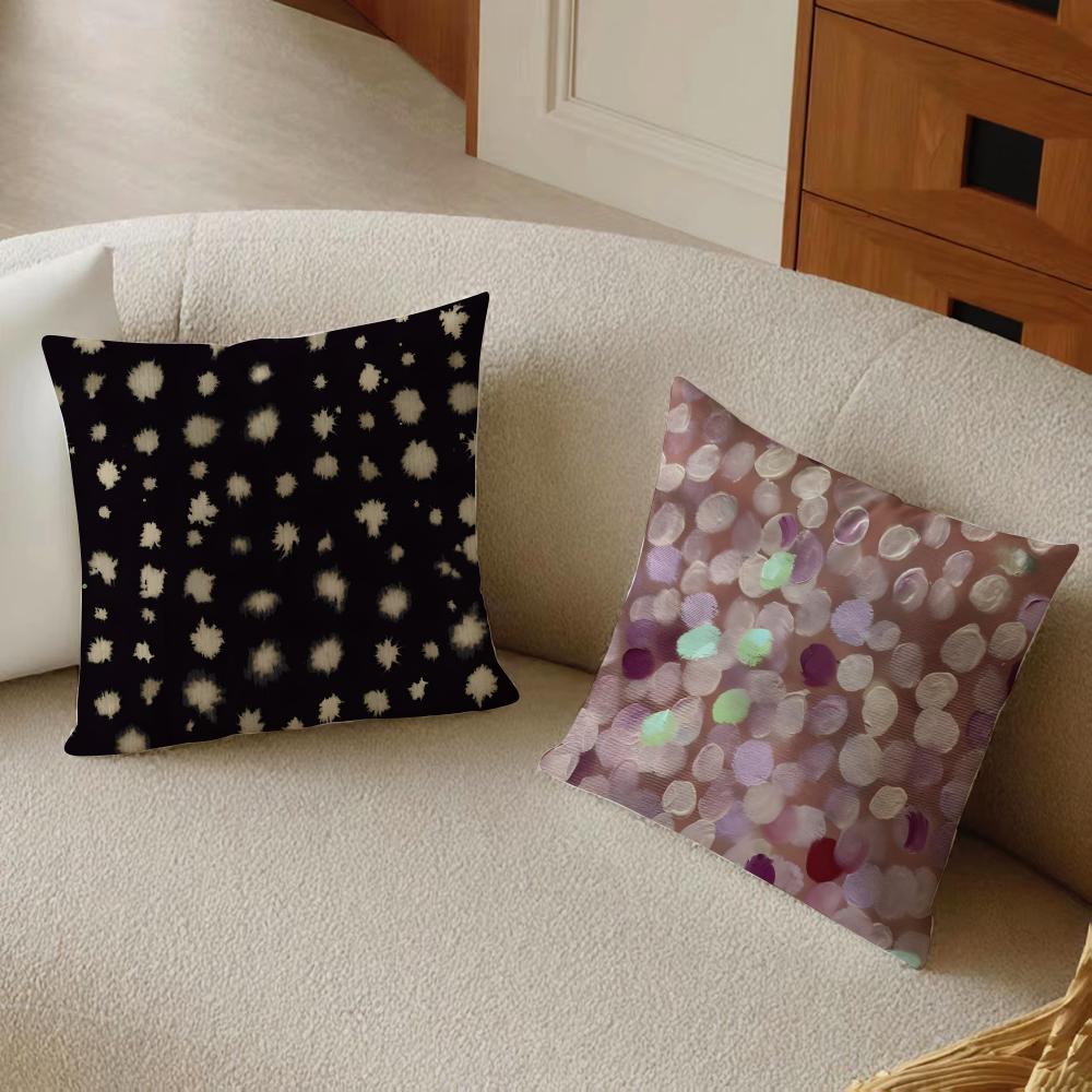 Ink Wash Bowknot Polka Dot Pillow Chinese Retro Cushion Cover Pillowcase Anti-Dustmite Living Room Sofa Decor Cushion Room
