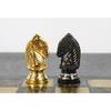 Staunton Inspired Deluxe Schachspiel aus Metall, 12 Zoll, Gold/Schwarz