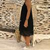 Women's Summer Sleeveless Solid Casual V Neck Dress Loose Plus Size Lace Dress