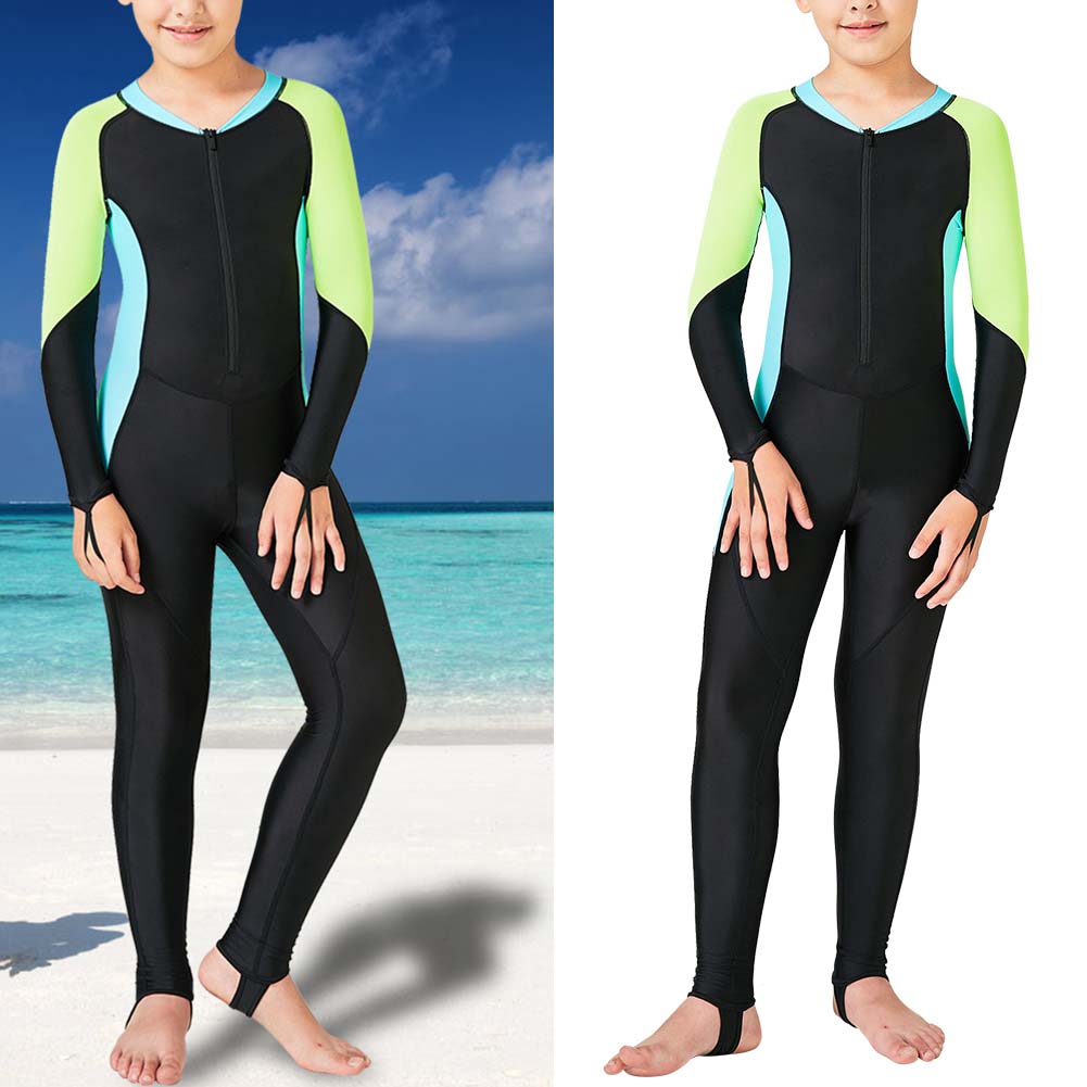Children Diving Suit Sunscreen Swimsuit Long Sleeve One Pieces Quick Dry Kid Wetsuit(12#(XL) )