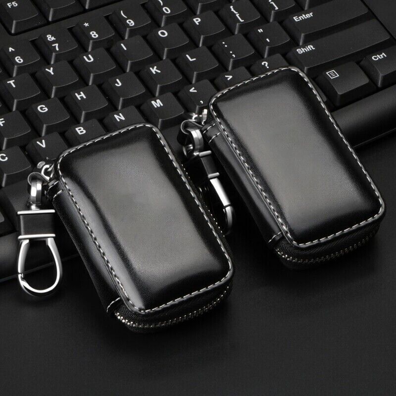 Real Leather Auto Key Case Bag Remote Key Fob Cover Car Accessories Unisex Genuine Leather Car Key чёрный