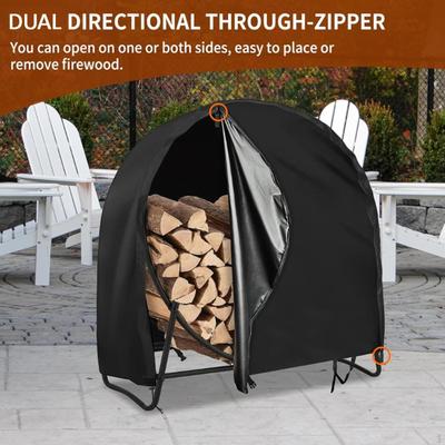 Capa para Lenheiro Aro para Lenha Proteção contra Neve com Zíper Pátio À Prova de Chuva Fácil Instalação