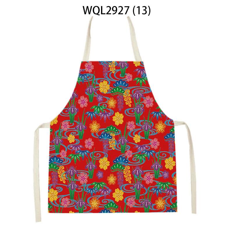 Abstract Plants Kitchen Aprons Home Cooking Sleeveless Aprons Baking Accessories Flowers Pattern Waist Bibs Antifouling Apron