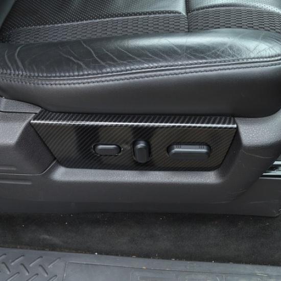 2X Electric Seat Adjustment Panel Decor Cover for Ford F150 2009-14 Carbon Fiber