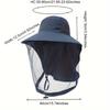 1pc Bucket Hat with Net Mesh, Summer Anti-Mosquito Hat for Outdoor Fishing Hiking Gardening