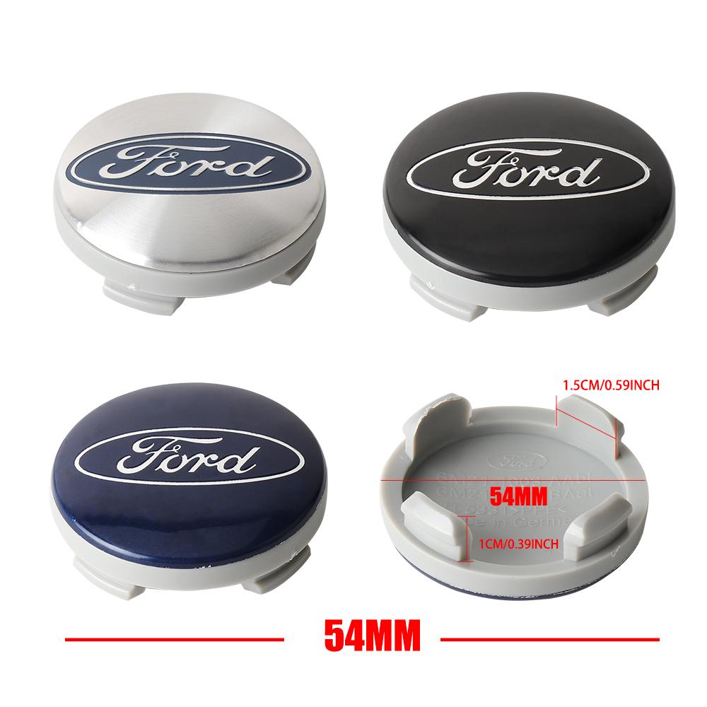 LLI6 4Pcs 54mm Auto Emblem Original Wheel Center Cover Car Badge Hubcaps For Ford Focus MK2 Fiesta Mondeo Shelby Kuga Ecosport Falcon