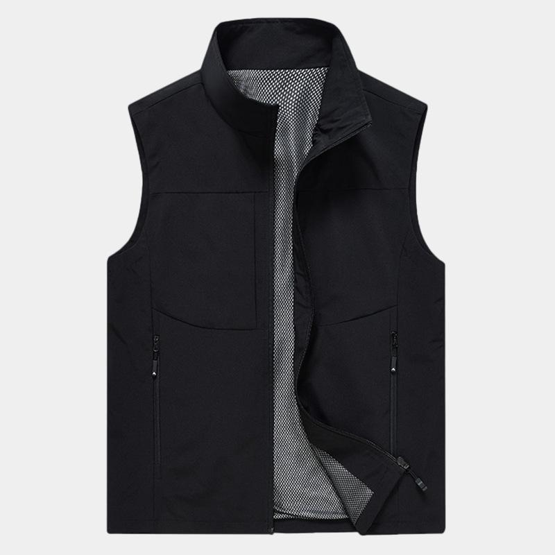 New Outdoor Multi-pocket Quick-drying Fishing Vest Men's Thin Mountaineering Photographer Waterproof Horse Clip Vest Sleeveless