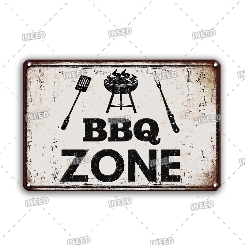 INEED Vintage Decor Fast Food Breakfast Lunch Tin Sign Wall Posters Metal Sign Art Plate Kitchen Decorative Plaque Metal Decor