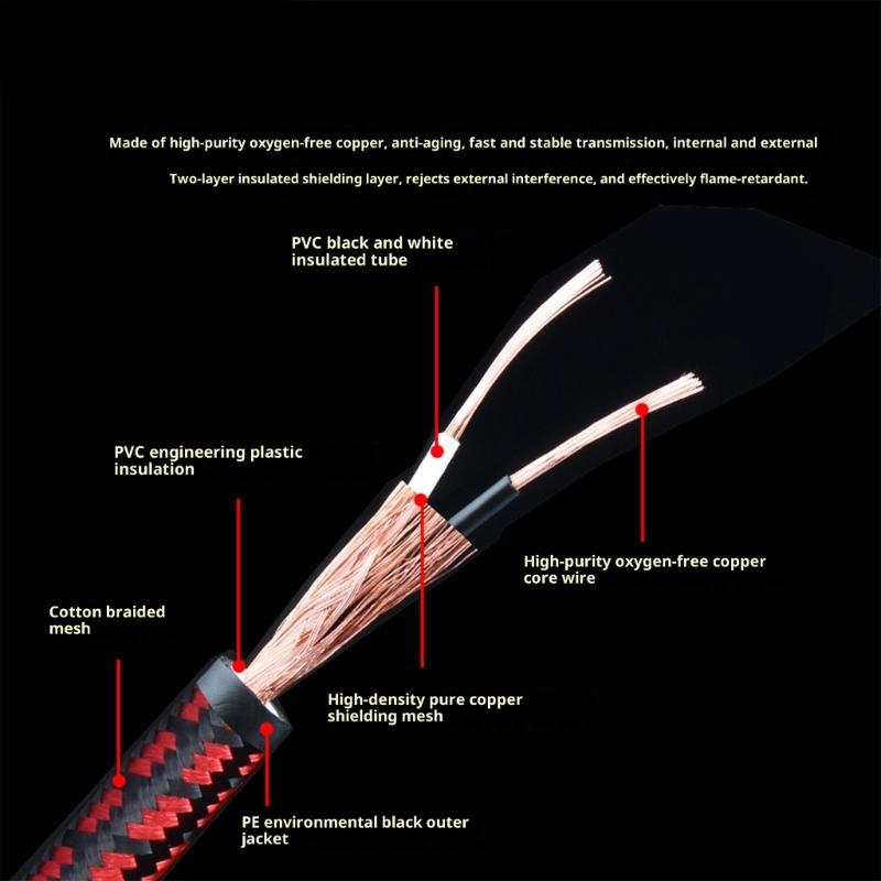 2 Piece Professional Grade 2RCA Interconnection Cable Wire OFC Construction for Audiophiles and DJs