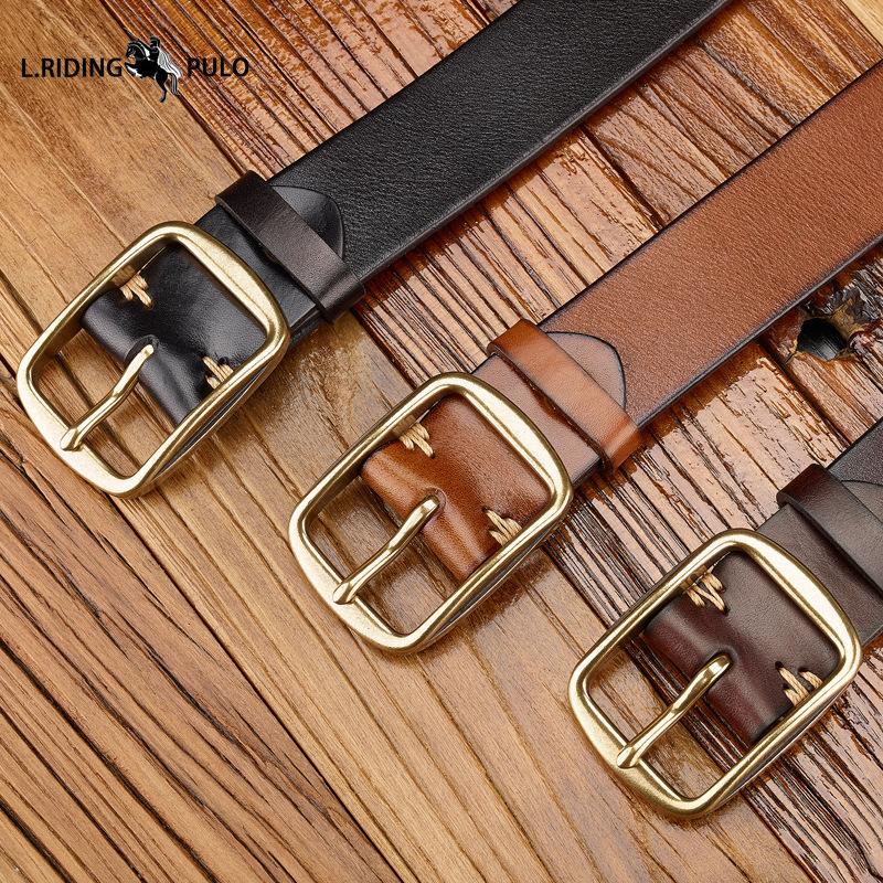 Vintage Genuine Cowhide Belt Versatile Belt Casual British Middle-aged and Young Belt