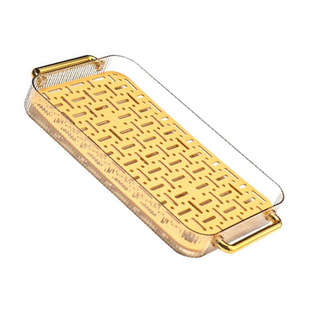 Dark Green Color Double Layer Tea Tray With Handles Tea Serving Tray Dish Drain Tray Tea Serving